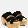 Ss'22 * | Rag & Co Gerd Block Heeled Suede Slip-On Sandal In Black