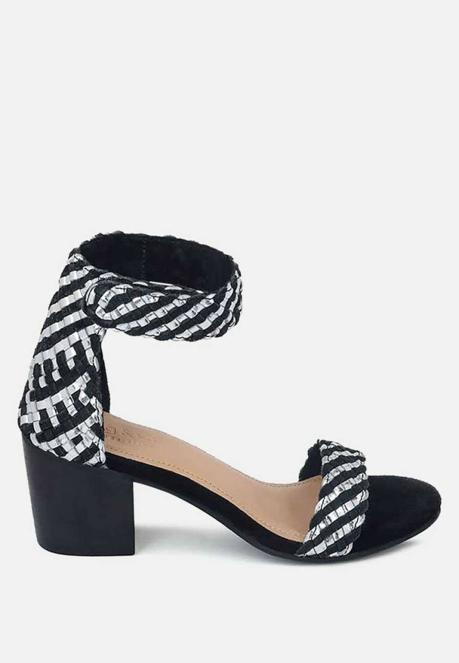 Ss'22 * | Rag & Co Sandals Carla Stacked Heel Sandal Black