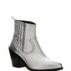 Boots * | Rag & Co Rayna Metallic Leather Boots Silver