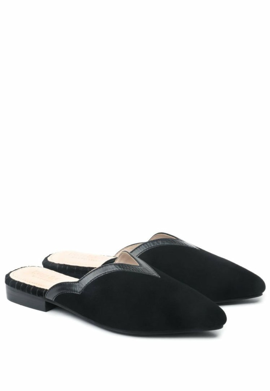 Ss'22 * | Rag & Co Orla Classic Suede Walking Mules Black