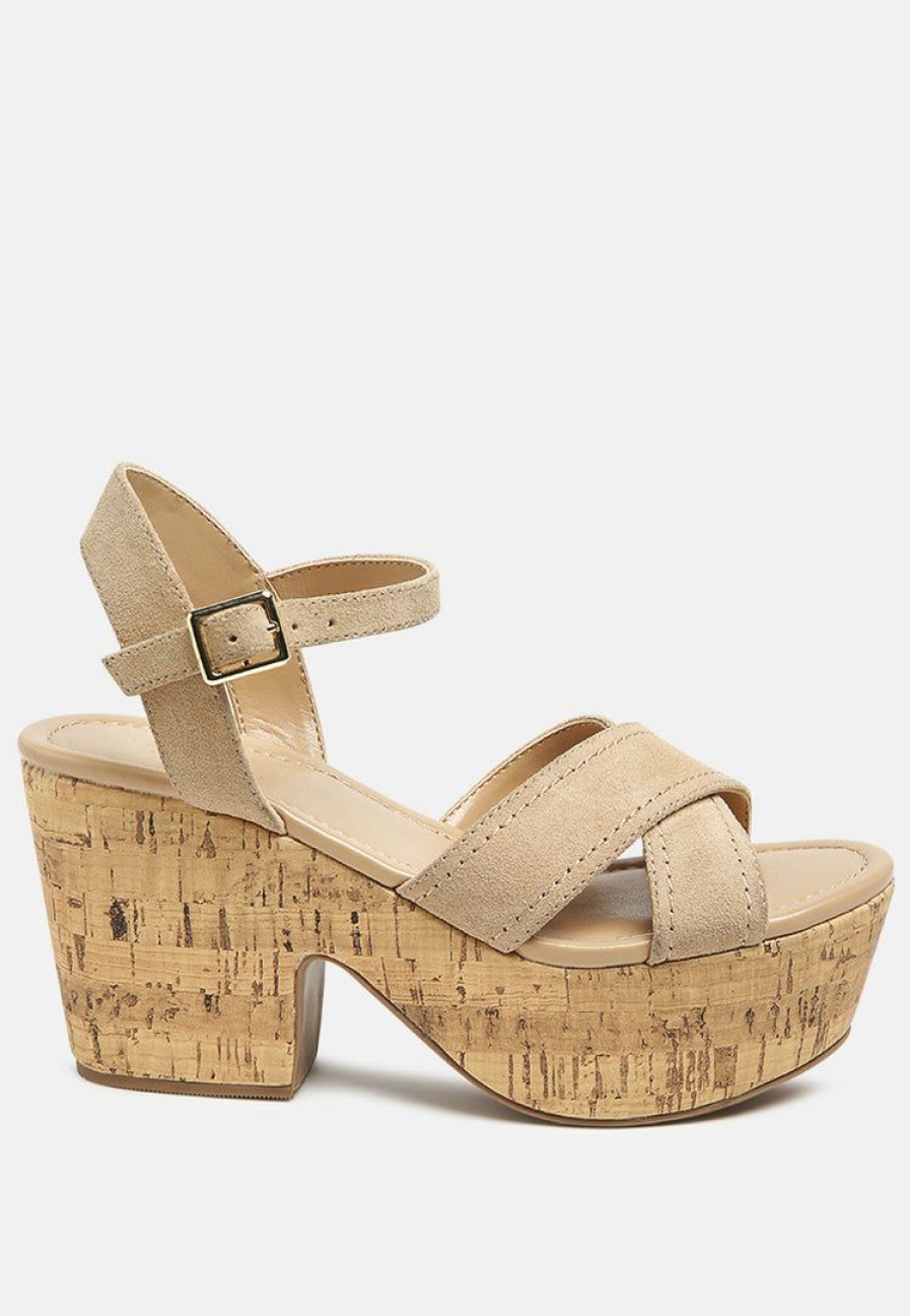 Ss'22 * | Rag & Co Ulla High Heeled Block Sandal In Ss'22 Nude