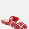 Ss'22 * | Rag & Co Flats Mariana Woven Flat Mules With Tassels Red