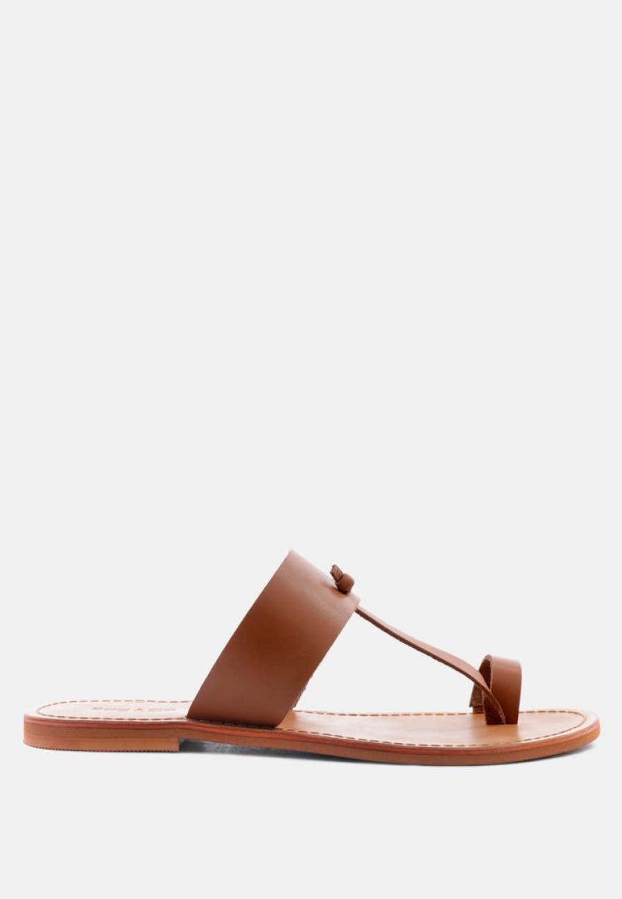 Ss'22 * | Rag & Co Leona Thong Flat Sandals Flats Tan