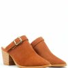 Mules * | Rag & Co Tarrah Stacked Heel Mules With Adjustable Buckle Tan