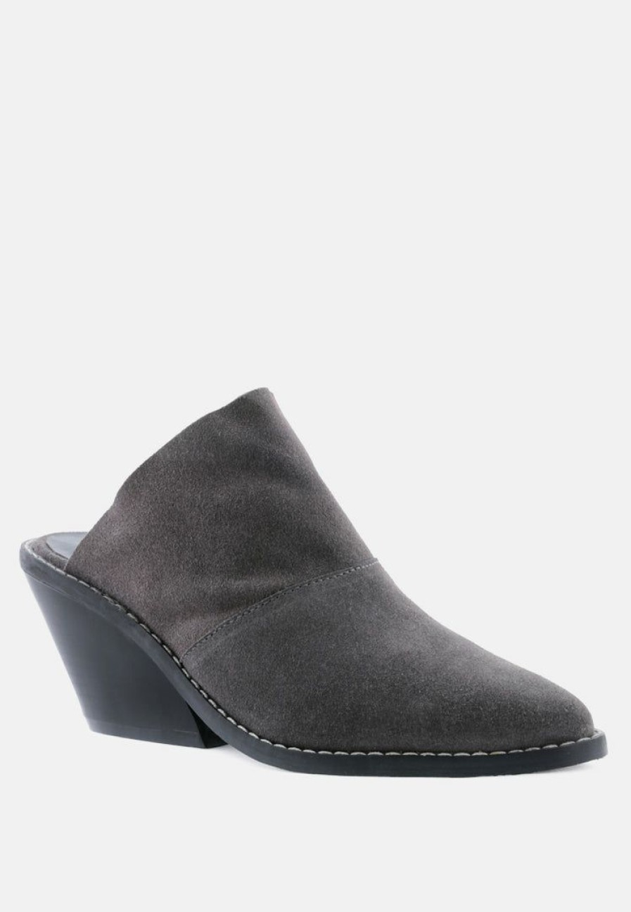 Mules * | Rag & Co Mules Mae Classic Mule Heels Grey