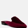 Mules * | Rag & Co Batiste Velvet Handcrafted Mules Burgundy