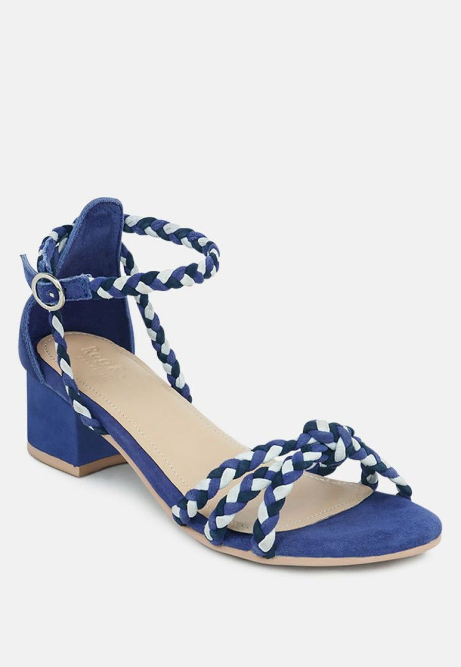 Ss'22 * | Rag & Co Candance Block Heel Sandal Sandals Blue