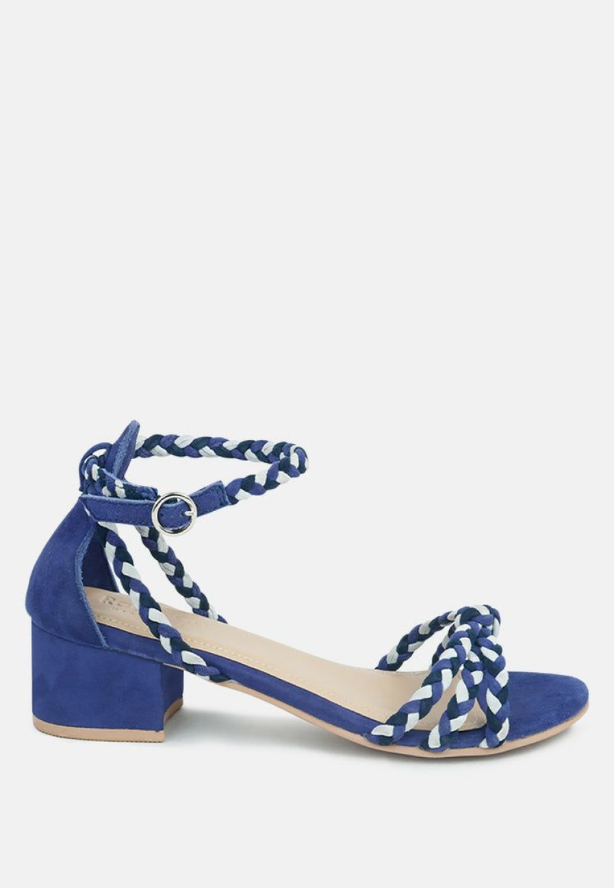 Ss'22 * | Rag & Co Candance Block Heel Sandal Sandals Blue