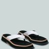 Ss'22 * | Rag & Co X Flats Blunt Flat Thong Sandal In White