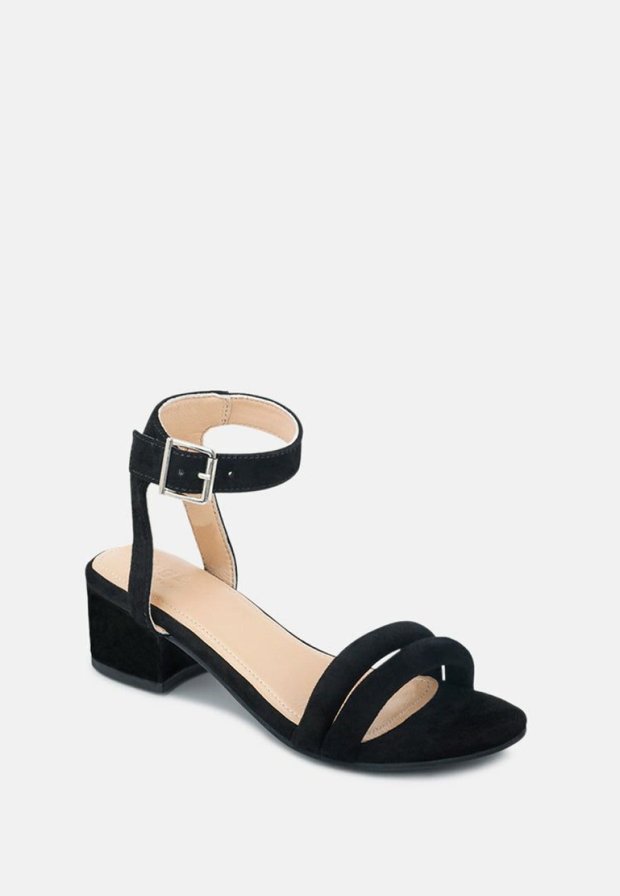 Ss'22 * | Rag & Co Sandals Amelia Minimalist Block Heel Sandal Black