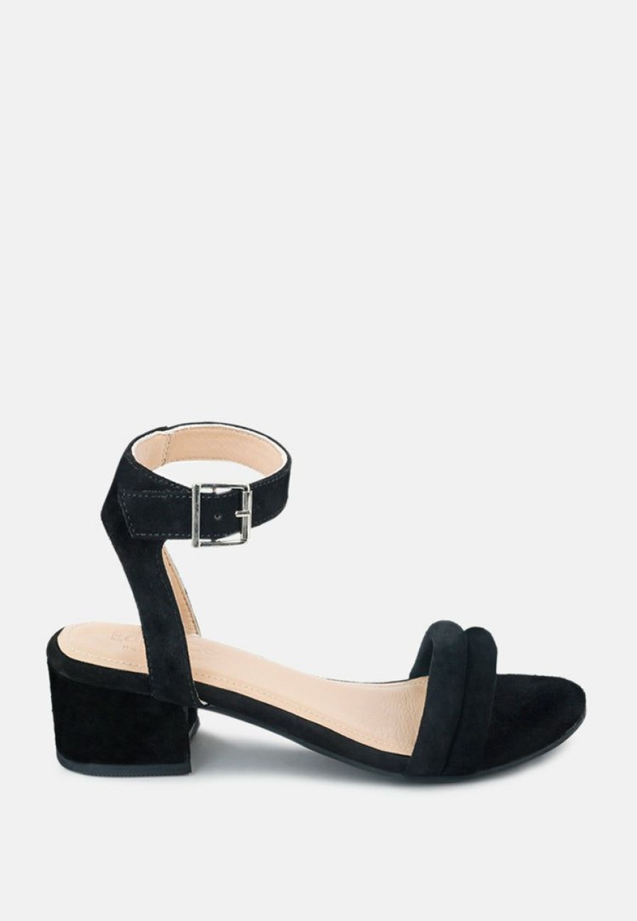 Ss'22 * | Rag & Co Sandals Amelia Minimalist Block Heel Sandal Black