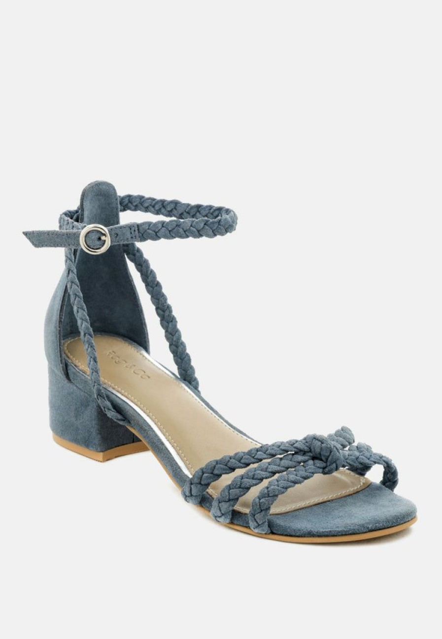 Sandals * | Rag & Co Sandals Nicola Block Heel Sandal Denim