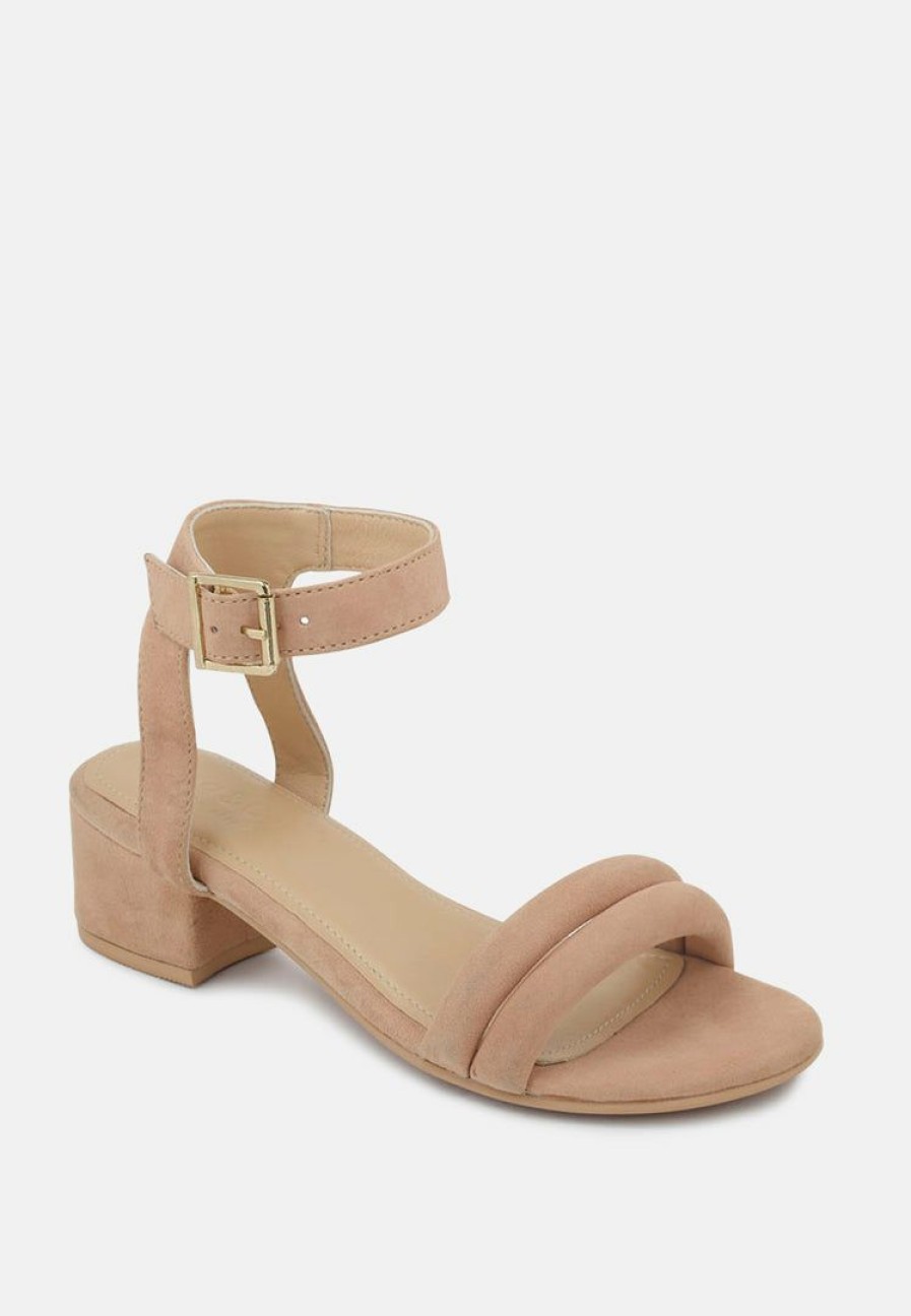 Ss'22 * | Rag & Co Amelia Block Heel Sandal Beige