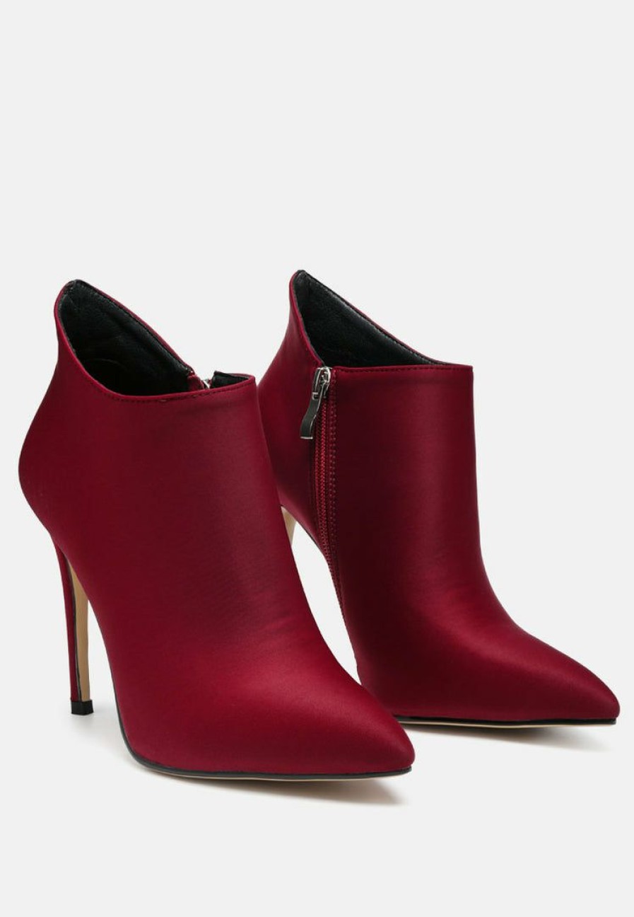 Boots * | Rag & Co Melba Pointed Toe Stiletto Boot In Boots Burgundy