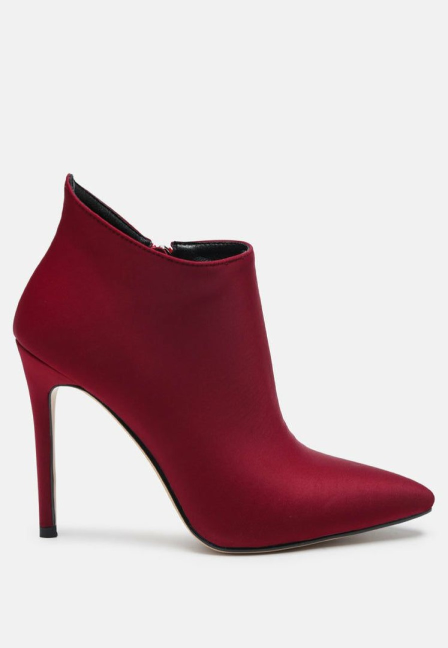 Boots * | Rag & Co Melba Pointed Toe Stiletto Boot In Boots Burgundy