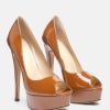 Sandals * | Rag & Co Brielle High Heel Peep Toe Stiletto In Mocca