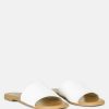 Ss'22 * | Rag & Co Tatami Leather Classic Slide Flats White