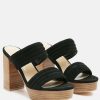 Ss'22 * | Rag & Co Ss'22 Mille-Feux Suede Slip-On Block Heeled Sandal In Black