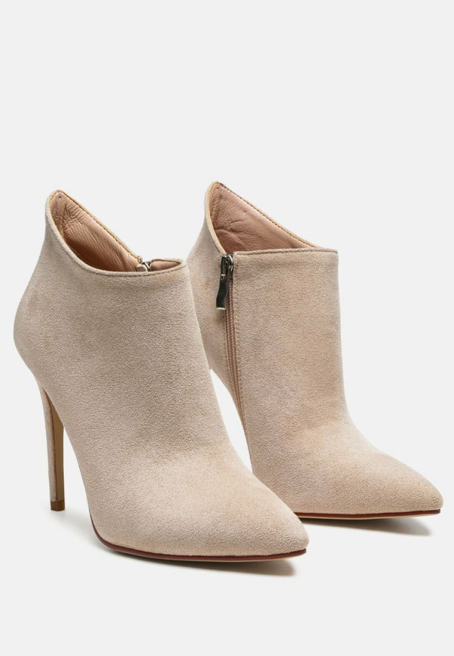 Boots * | Rag & Co Boots Nyxa Stiletto Ankle Boot In Beige