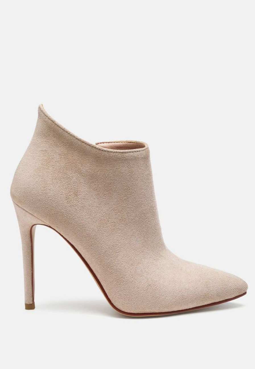 Boots * | Rag & Co Boots Nyxa Stiletto Ankle Boot In Beige