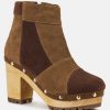 Boots * | Rag & Co Huron Brown Fine Suede Patchwork Ankle Boots Tan/Brown