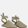 Ss'22 * | Rag & Co Asante Crisscross Beaded Veil Velvet Mules In Flats Taupe