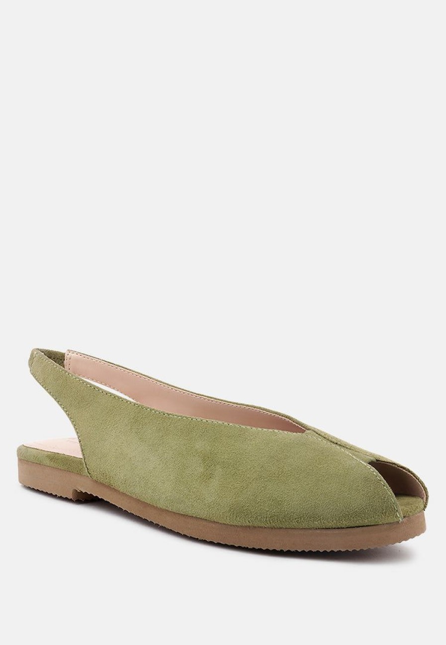 Ss'22 * | Rag & Co Flats Gretchen Slingback Flat Sandals Green