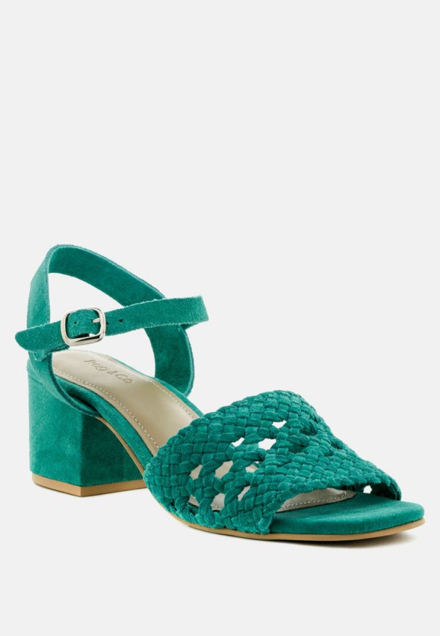 Sandals * | Rag & Co Tasha Block Heel Sandal Sandals Turquoise