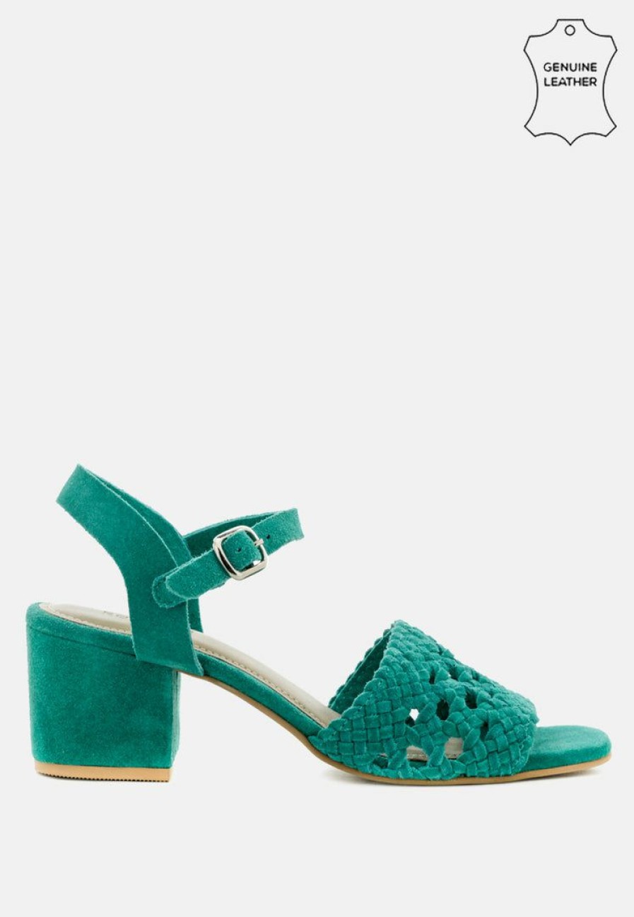 Sandals * | Rag & Co Tasha Block Heel Sandal Sandals Turquoise