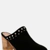 Mules * | Rag & Co Leslie Stacked Heel Mules Black