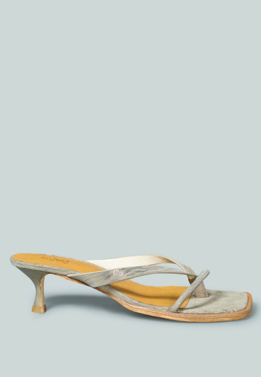 Ss'22 * | Rag & Co X Winslet Heeled Thong Sandal In Bronze