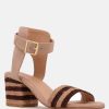 Ss'22 * | Rag & Co Rayna Brown Braided Jute Strap And Suede Sandal Sandals Natural Brown