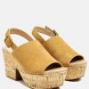 Ss'22 * | Rag & Co Vendela Leather Slingback Platform Sandal In Tan