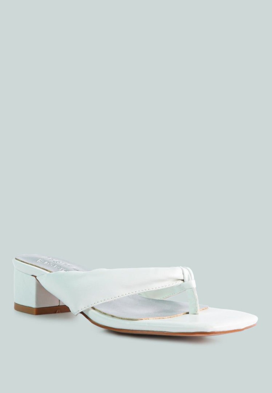 Sandals * | Rag & Co Memestar Low Heel Thong Sandals White