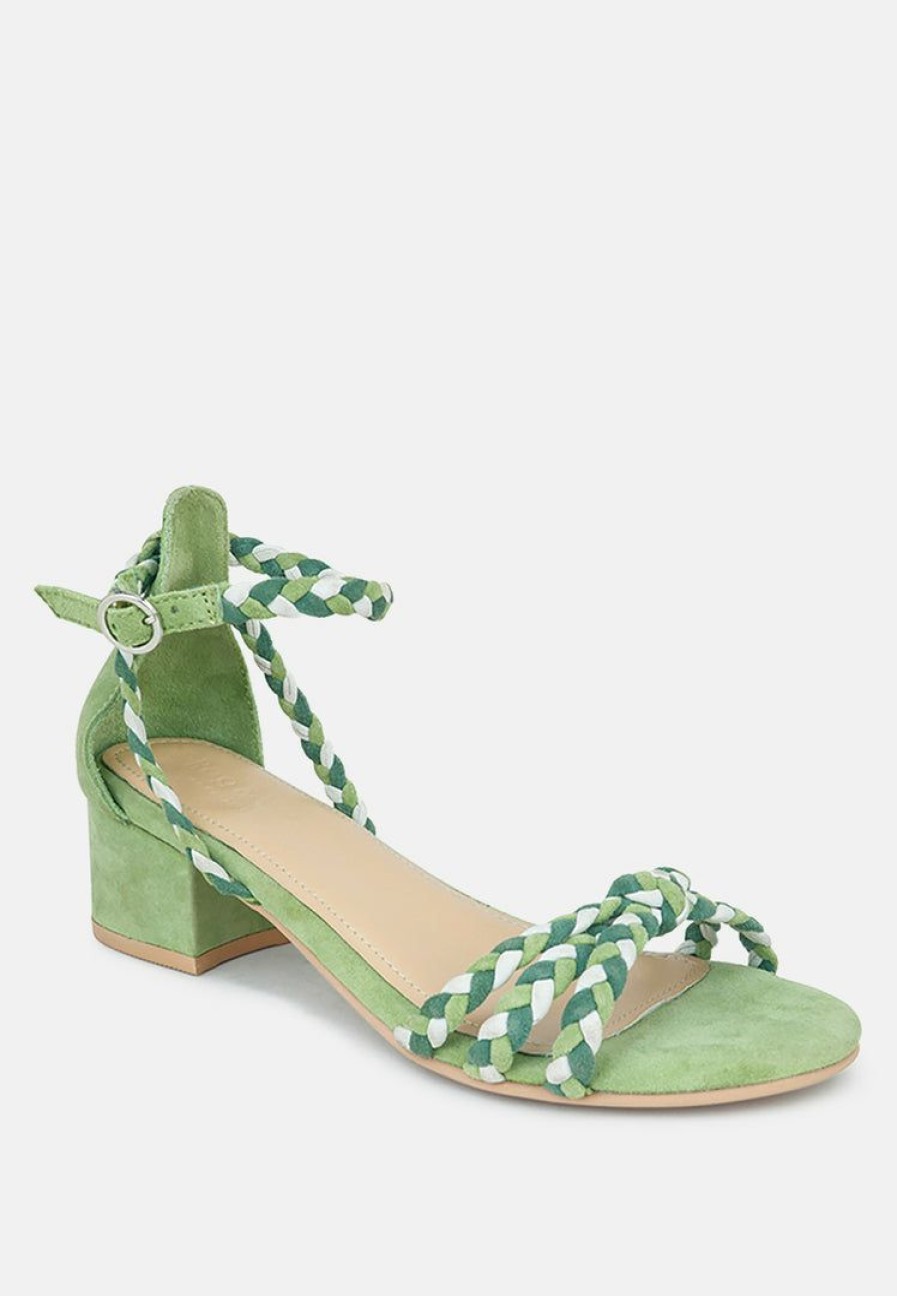 Ss'22 * | Rag & Co Candance Block Heel Sandal Green