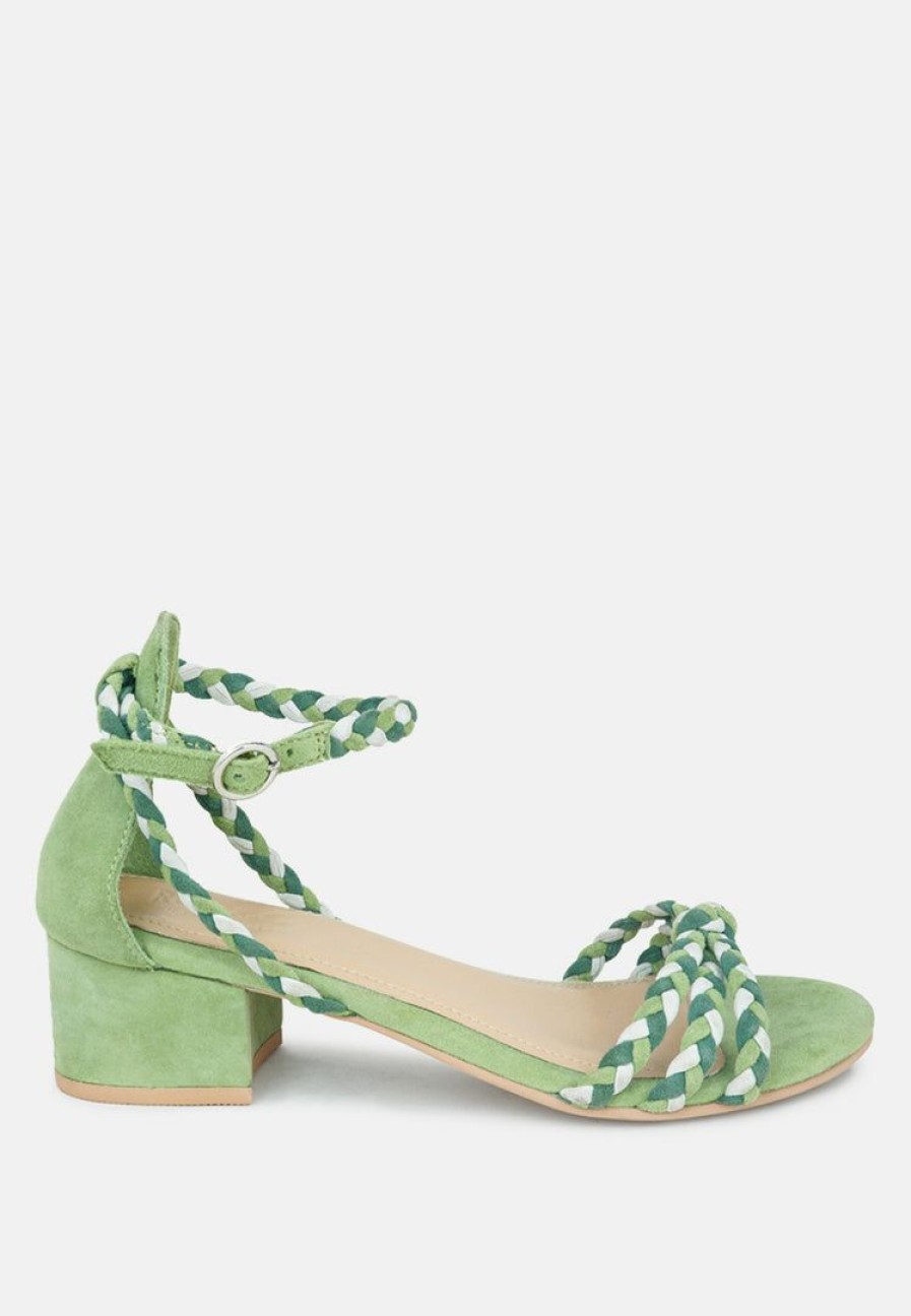 Ss'22 * | Rag & Co Candance Block Heel Sandal Green