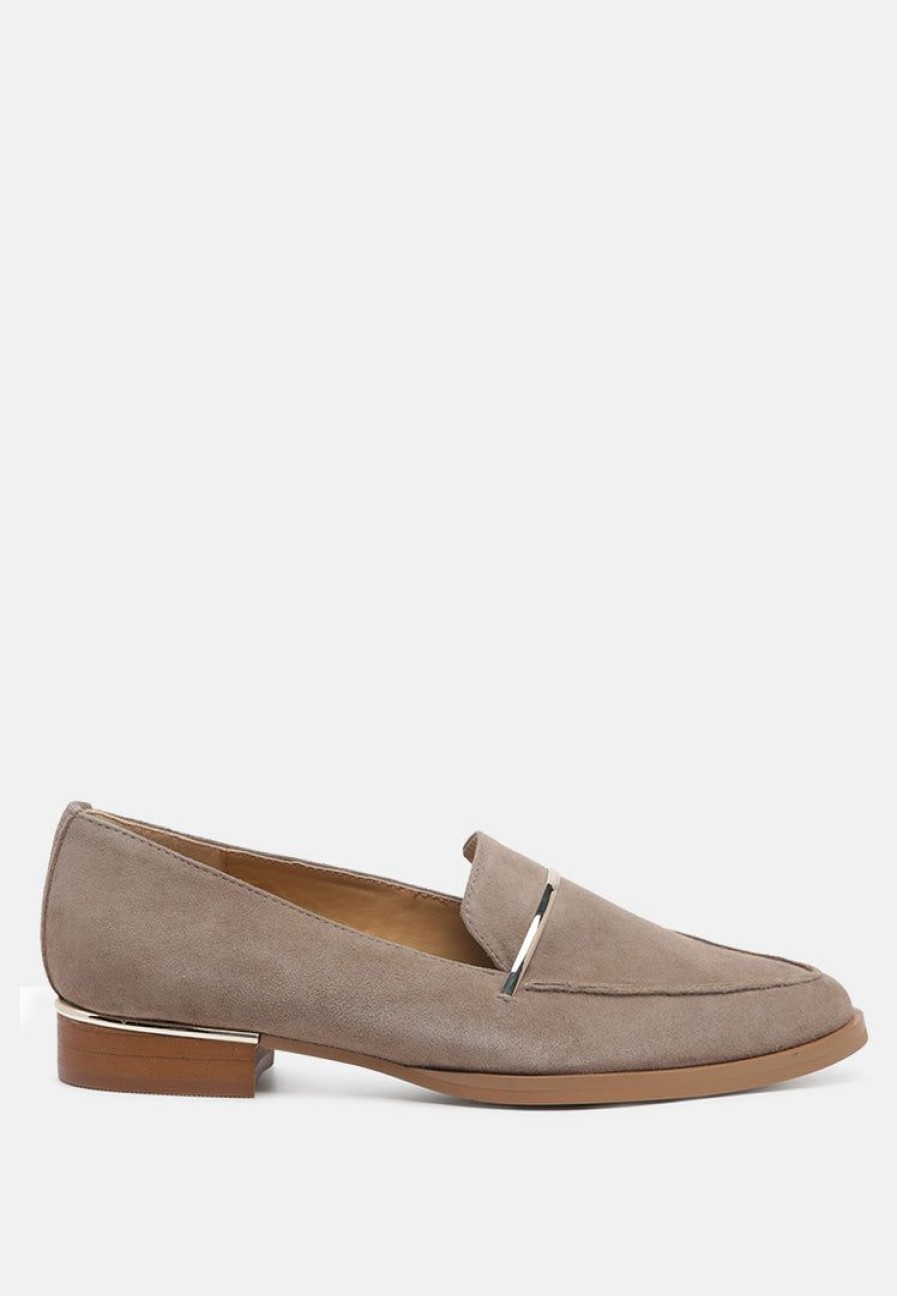 Loafers & Ballerinas * | Rag & Co Paulina Suede Slip-On Loafers Loafers & Ballerinas Taupe