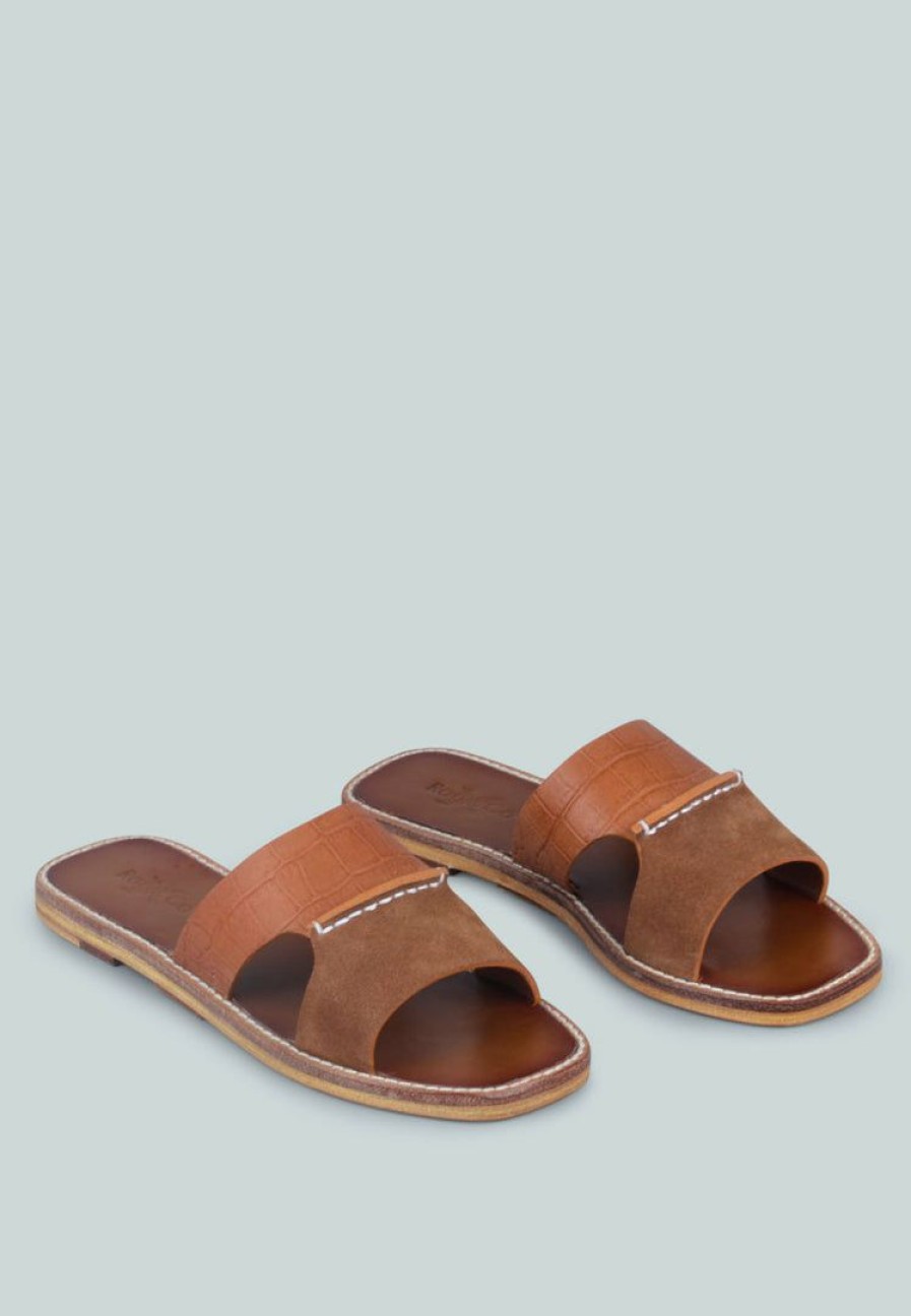 Ss'22 * | Rag & Co X Woodley Slip On Leather Flats In Tan