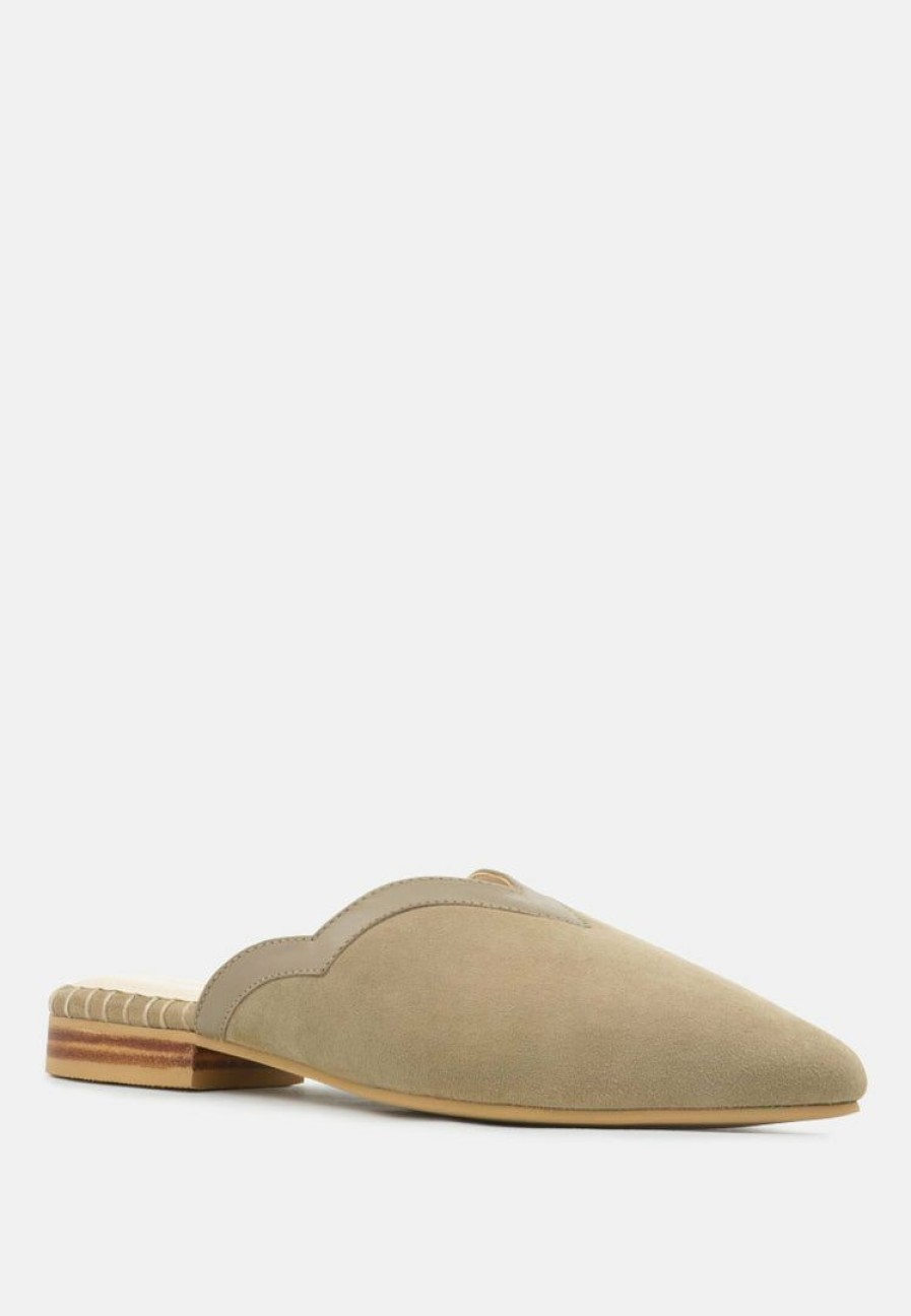 Ss'22 * | Rag & Co Orla Classic Suede Walking Mules Taupe