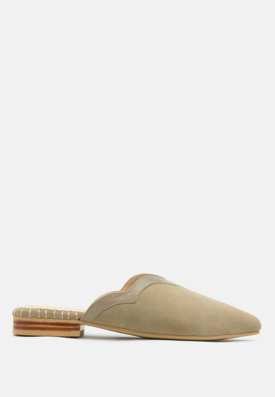 Ss'22 * | Rag & Co Orla Classic Suede Walking Mules Taupe