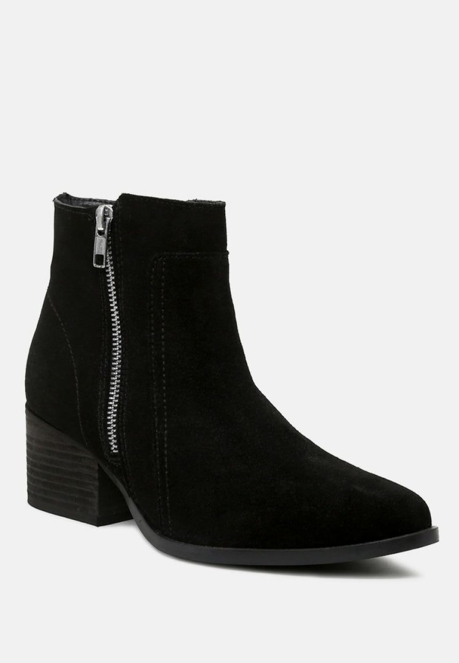 Boots * | Rag & Co Bauena Ankle Boots With Zip Closure Black