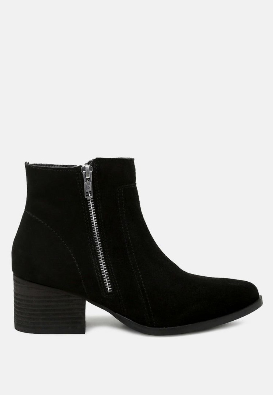 Boots * | Rag & Co Bauena Ankle Boots With Zip Closure Black