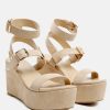 Ss'22 * | Rag & Co Portia Leather Wedge Sandal In Nude