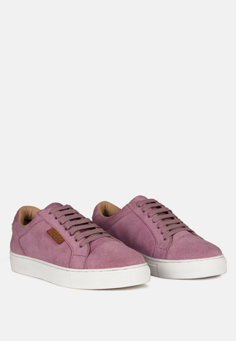 Ss'22 * | Rag & Co Ashford Fine Suede Handcrafted Sneakers Pink