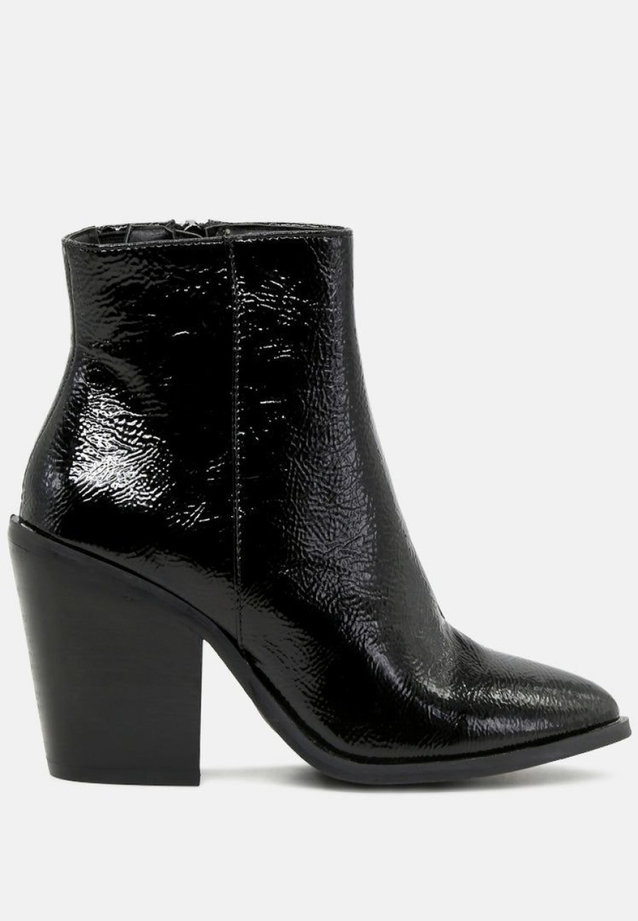 Boots * | Rag & Co Brises Block Heel Boots Black