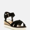 Ss'22 * | Rag & Co Casa Wedge Sandals Black