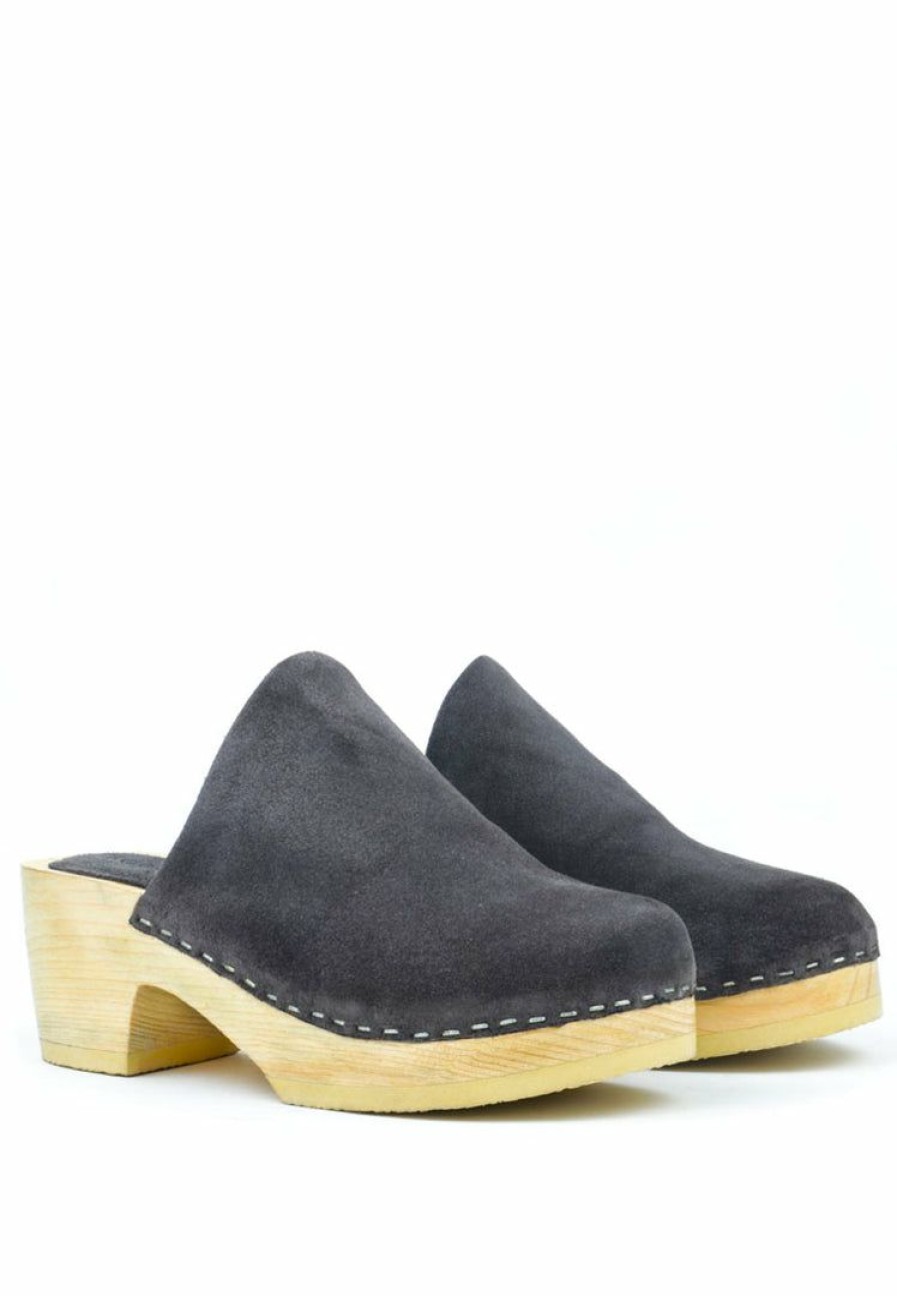 Ss'22 * | Rag & Co Ss'22 Darcie Suede Clogs Grey