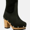 Boots * | Rag & Co Cherokee Block Heeled Chelsea Boots Black