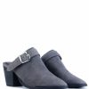 Mules * | Rag & Co Tarrah Stacked Heel Mules With Adjustable Buckle Grey