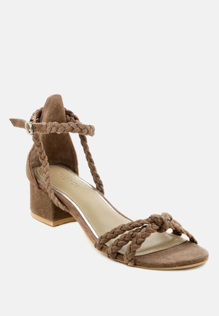 Sandals * | Rag & Co Nicola Block Heel Sandal Sandals Taupe